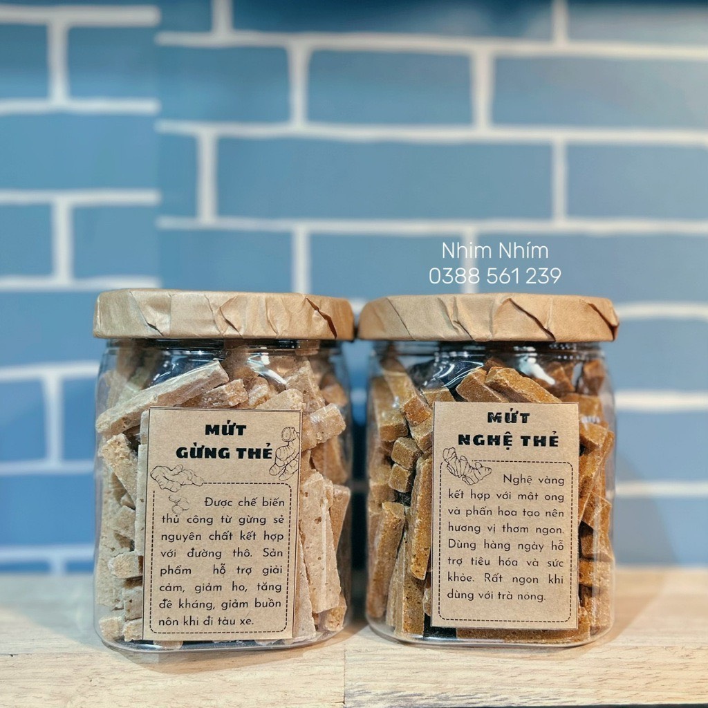 Combo 2 Hũ Mứt Gừng Thẻ + Mứt Nghệ Thẻ