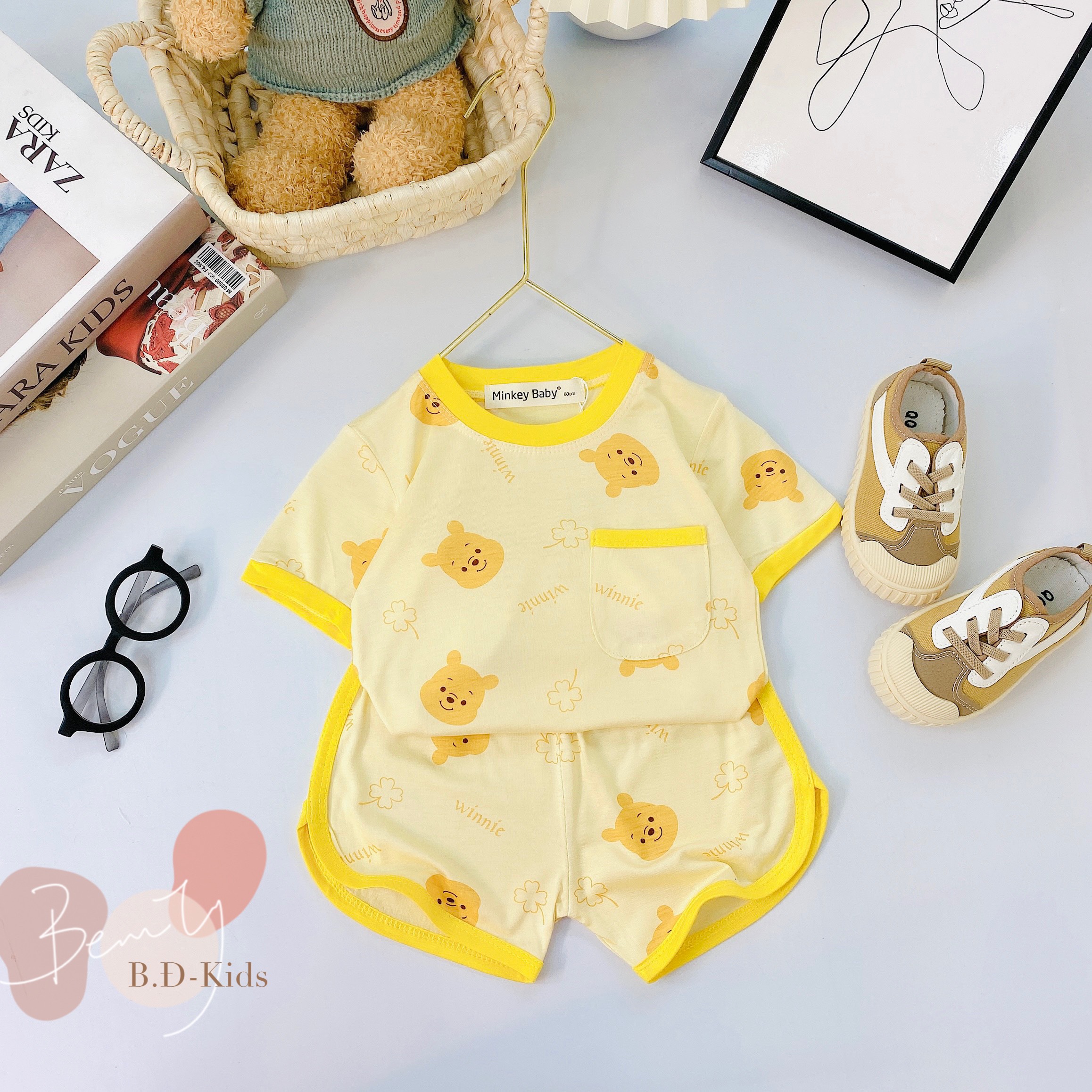 Sale !!! Full Size (9-26kg) Bộ Cộc Tay Thun Lạnh Hàng Minky Mom In Toàn Thân Họa Tiết Sư Tử-Doremon Cho Bé Trai ,Bé Gái .Túi Zip Xịn Xò Minkey Baby