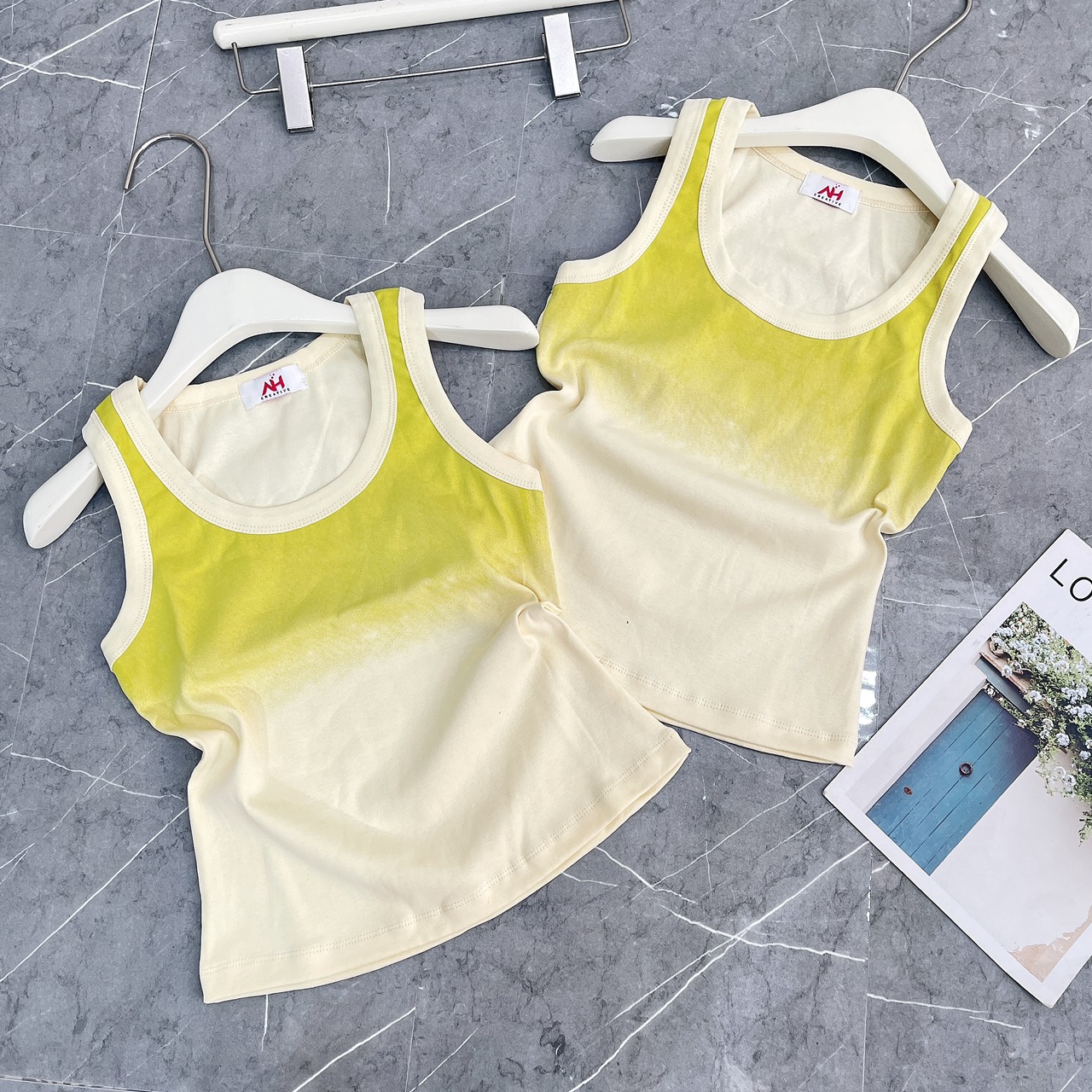 Áo thun nữ ba lỗ ôm body phối loang (A.H)