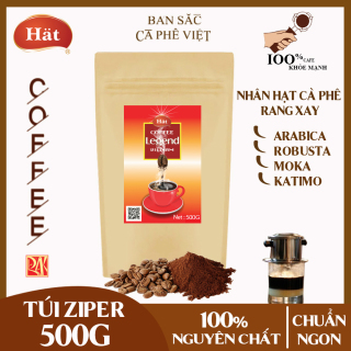 [FREESHIP] Cà phê bột rang xay nguyên chất Hat Coffee, gói 500g, đậm, đắng mạnh, không hương liệu, không pha lẫn tạp chất, dùng cho cả pha máy và pha phin thumbnail