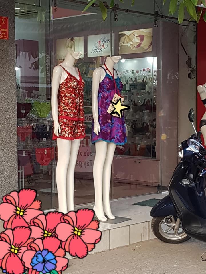 Đầm thun lạnh mặc nhà phối ren kèm chip cao cấp