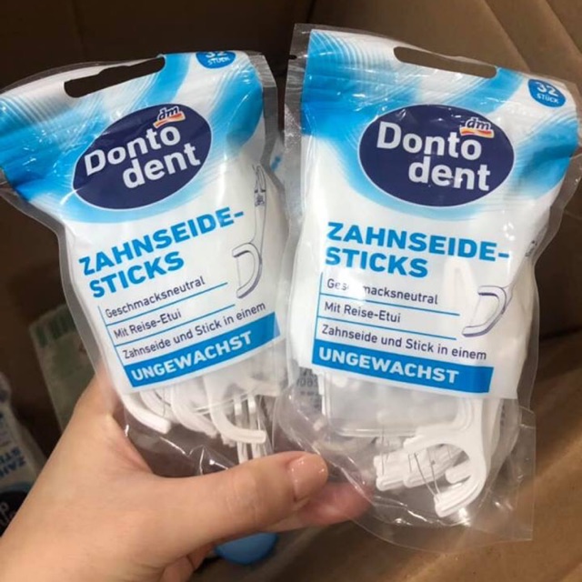 Chỉ xỉa răng Dontodent có cán, 40 cái