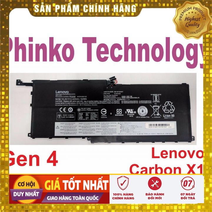Pin laptop lenovo thinkpad x1 carbon gen 4 00hw028 00hw029 52wh zin