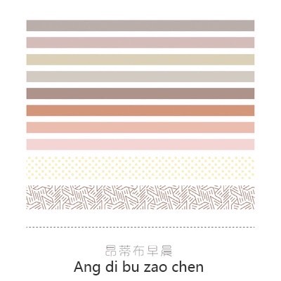 Set 10 cuộn washi tape phong cách vintage, basic Canarystore54