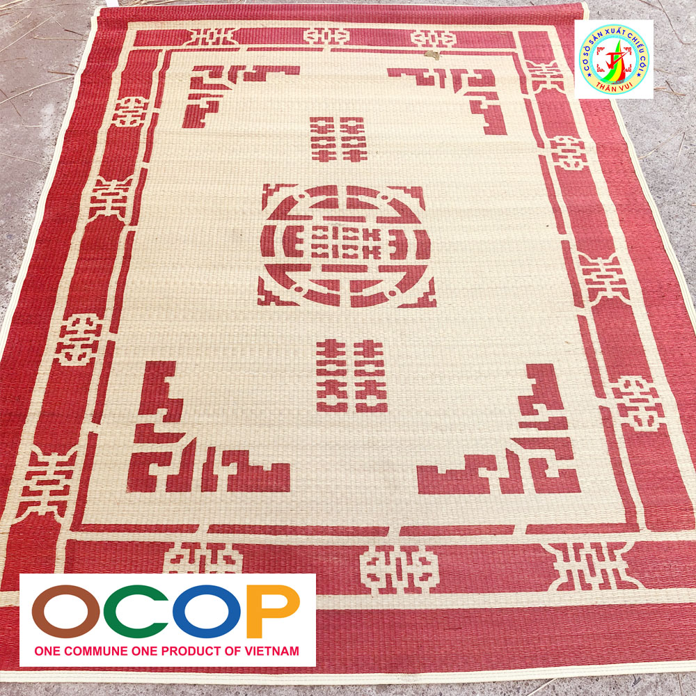 Chiếu Cói In Gấm - Chiếu Cói Thái Bình Kích Thước 1m5x1m9