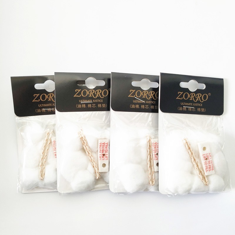 [Hoàn Tiền 10%] ( Loại Tốt ) SET Bông Gòn Zorro Thay Cho Bật Lửa Zippo, Bật Lửa Xăng ( Kèm Chặn Xăng Và Bấc) - Nắng Hạ
