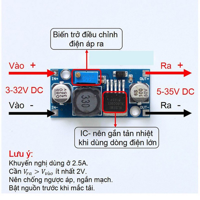 Mạch tăng áp dc-dc xl6009 5-35v