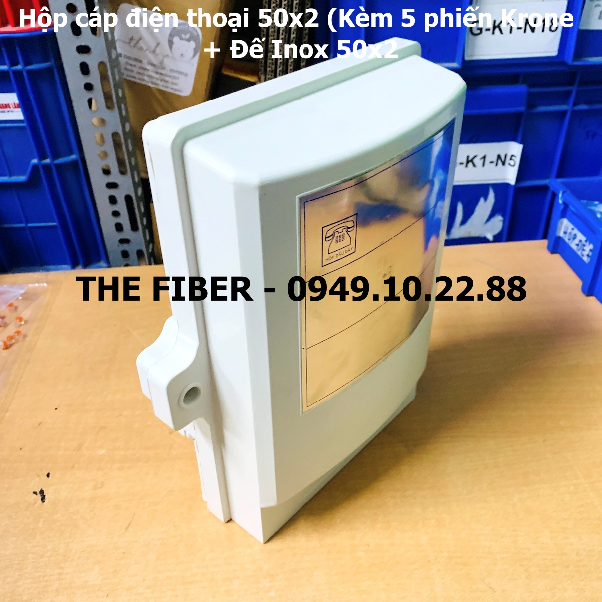 Hộp cáp điện thoại IDF 50x2 (Kèm 05 Phiến Krone 10x2 + Đế Inox 50x2)