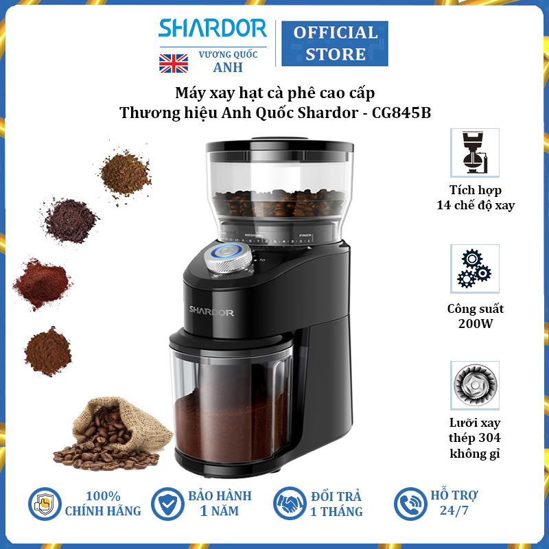 Grinder coffee beans premium shardor CG845B-power 200W-imports