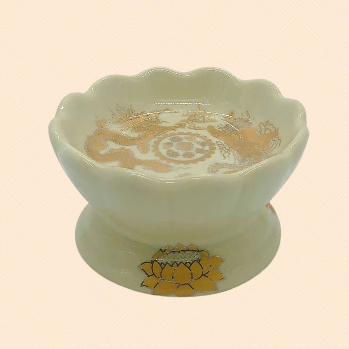 Chân nến thờ men vàng kim - Chợ Sứ Bát Tràng - hàng loại 1