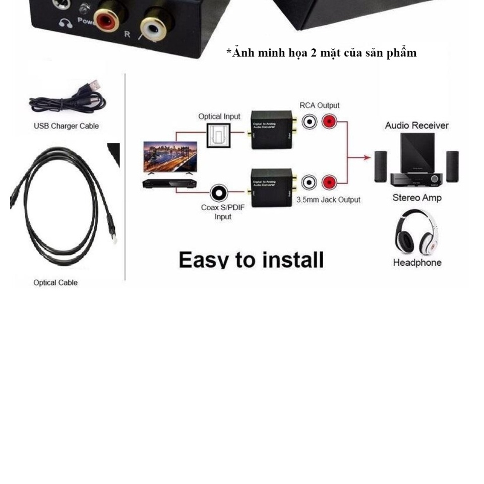 Bộ Chuyển Đổi Optical Ra Av Audio+Jack 3.5 Kèm Dây