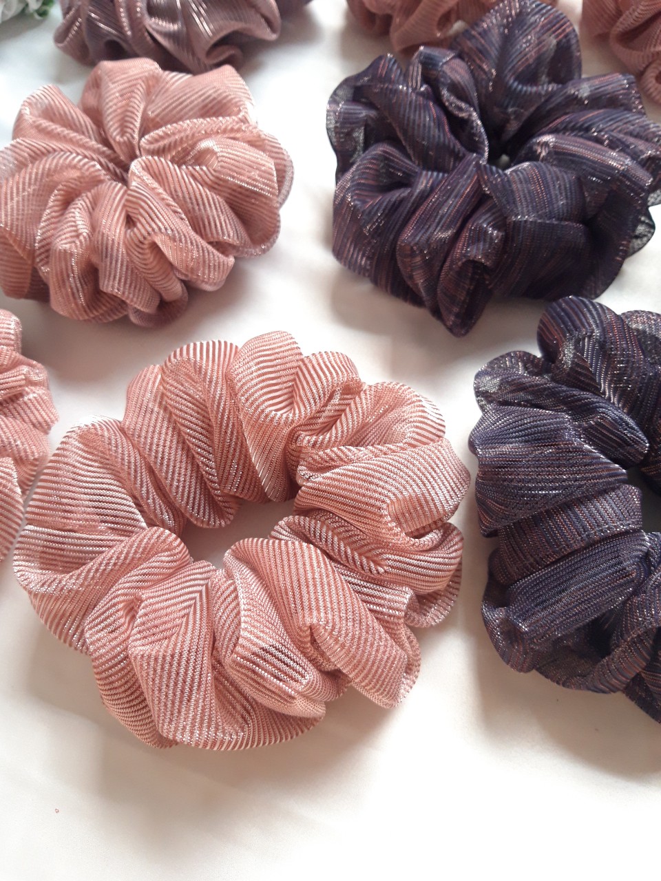 Cột Tóc Scrunchies voan kiến cao cấp( hình thật)