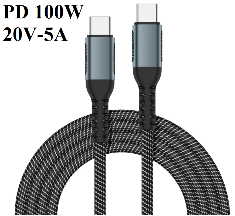 Cap sạc 2 đầu type c pd 100w 20v-5a type c to type c qc3.0
