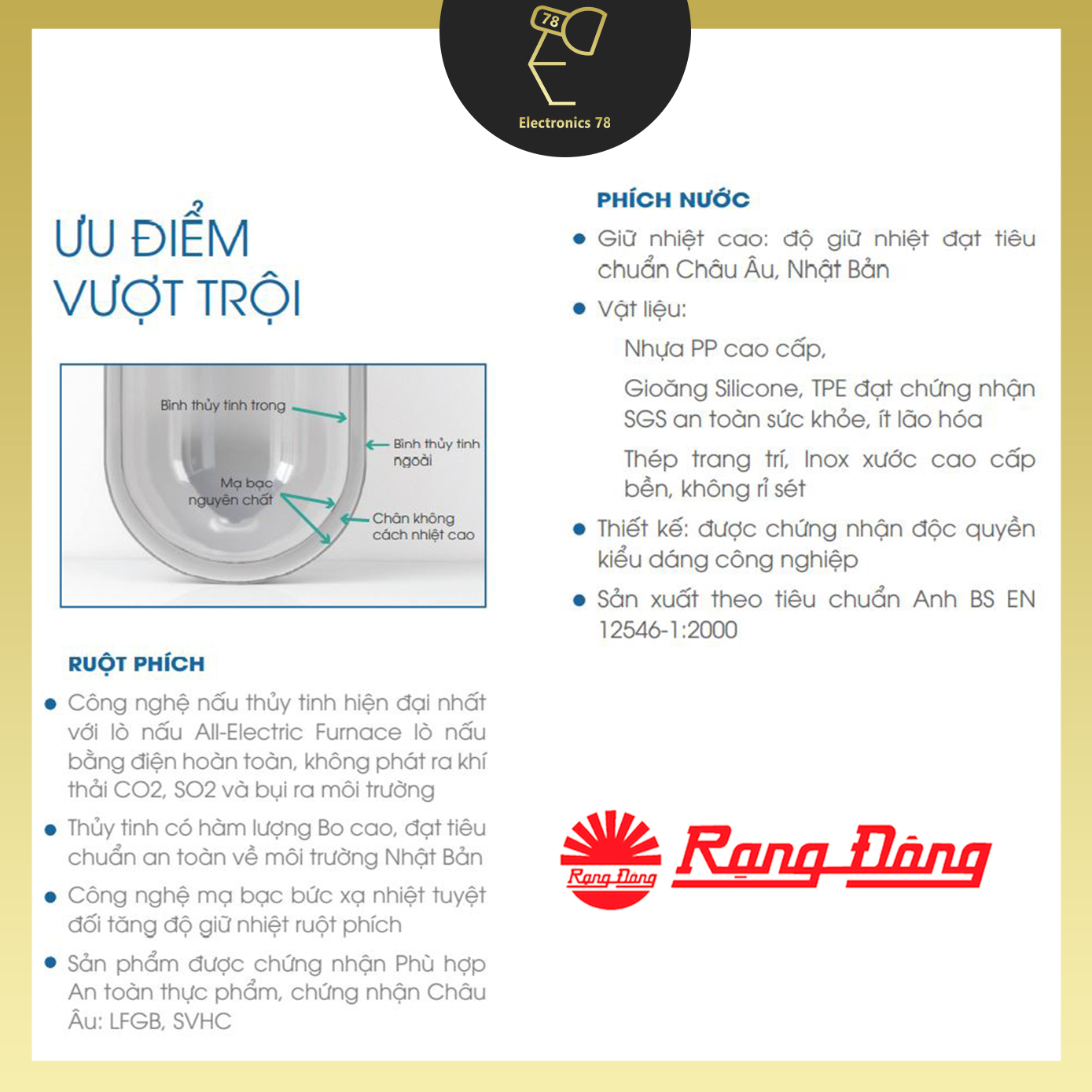Phích pha trà, giữ nhiệt Rạng Đông - 1542 N2.E [1.5 Lít]