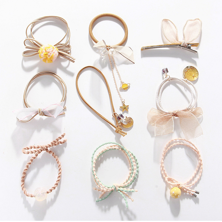 [HCM]Set 9 Dây cột tóc style HÀN đính đá XINH XẮN fs- KAShop