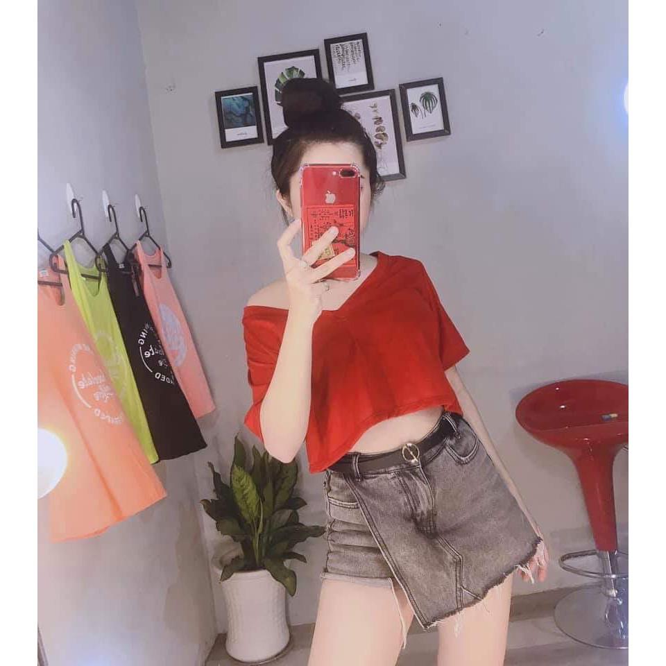 Áo croptop cổ tim