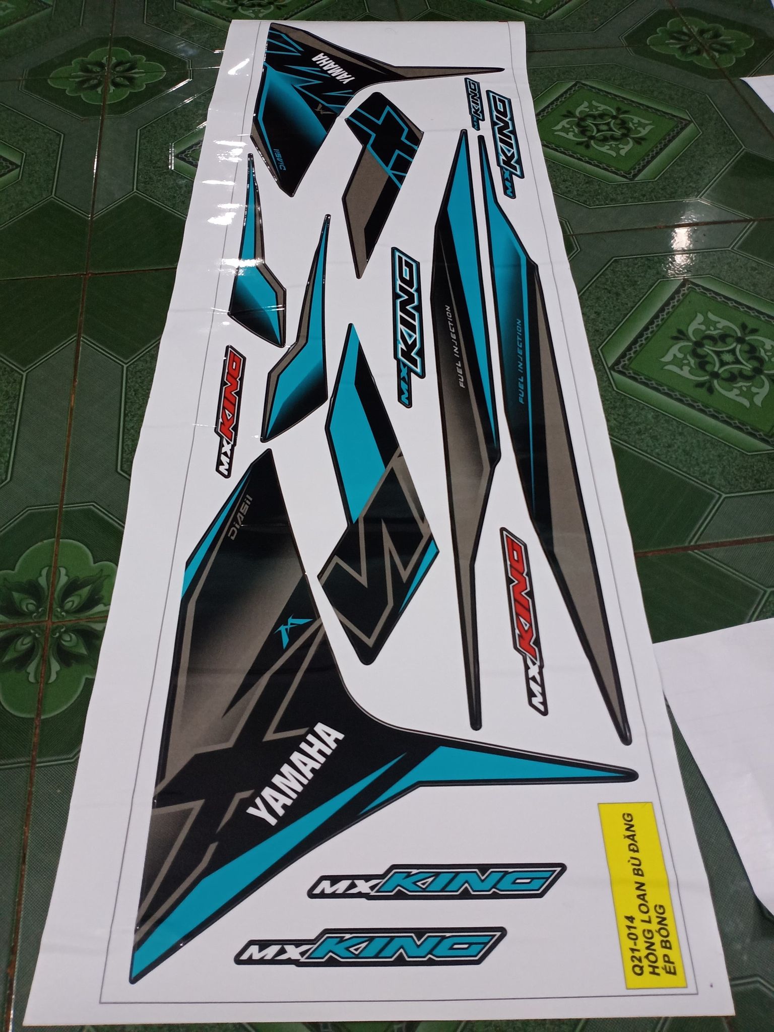 Tem rời Exciter 150  MX xanh đen