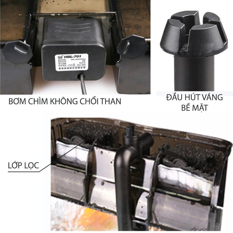 Máy bơm chìm lọc bể cá kiểu thác nước HBL701-8W
