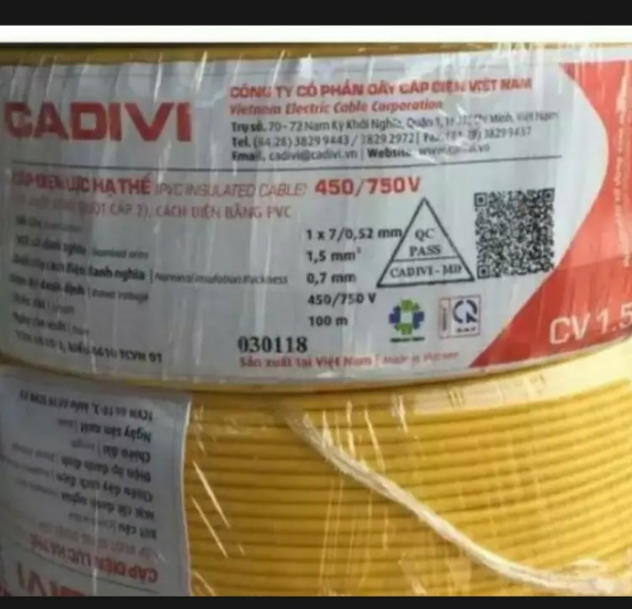 dây điện 1.5 cadivi cuộn 100m