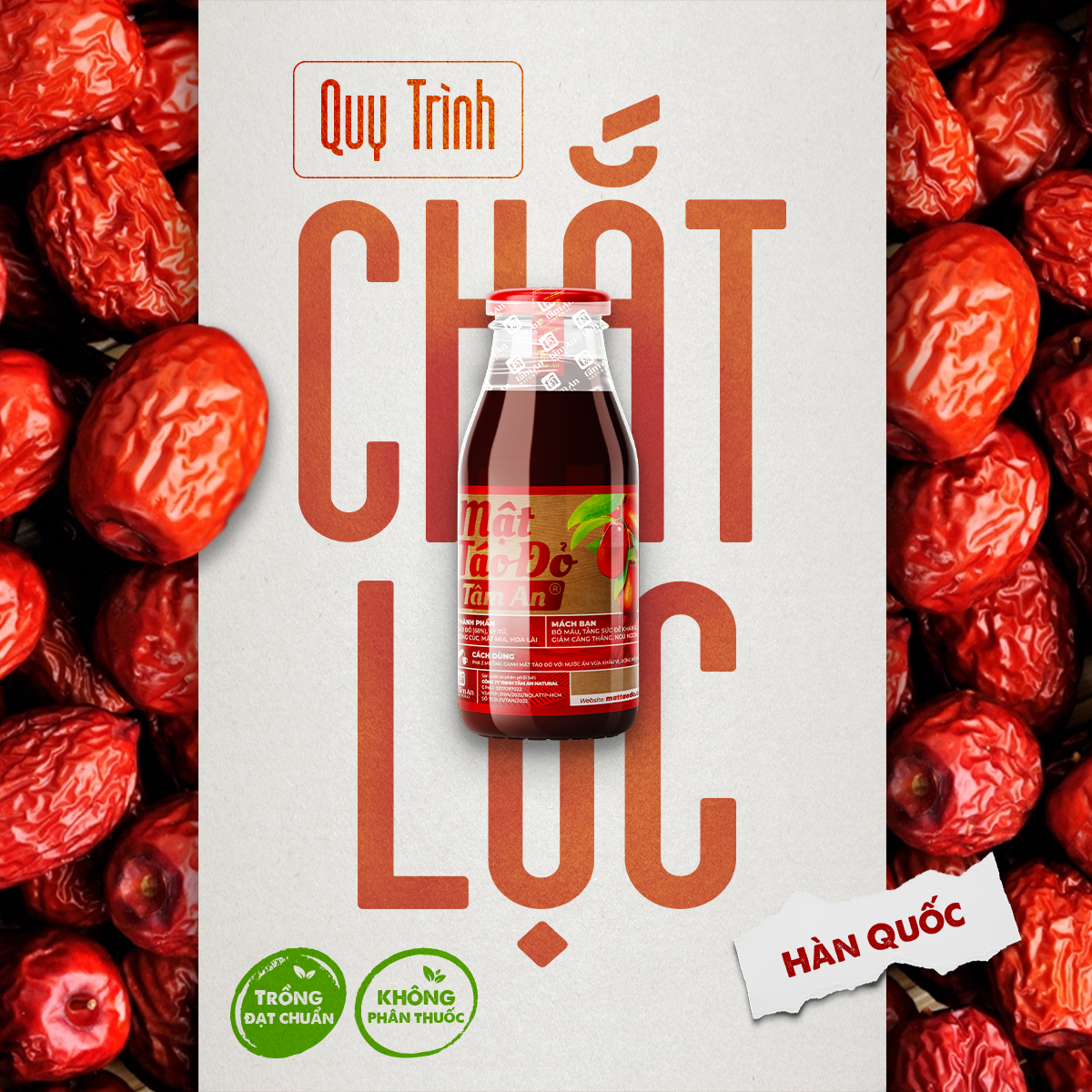 MẬT TÁO ĐỎ TÂM AN - 250ml