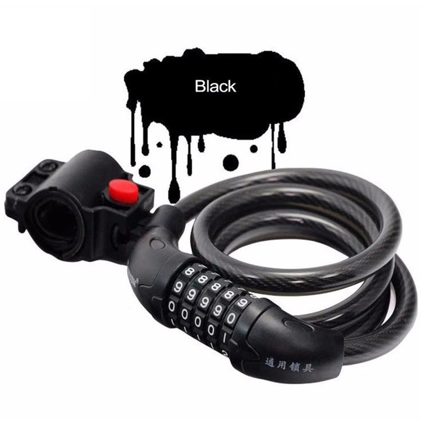 Khóa Dây Mã Hóa Xe Đạp Chống Trộm Khóa Được Mã Hóa 5 Chữ Số Chống Cắt Cáp An Toàn