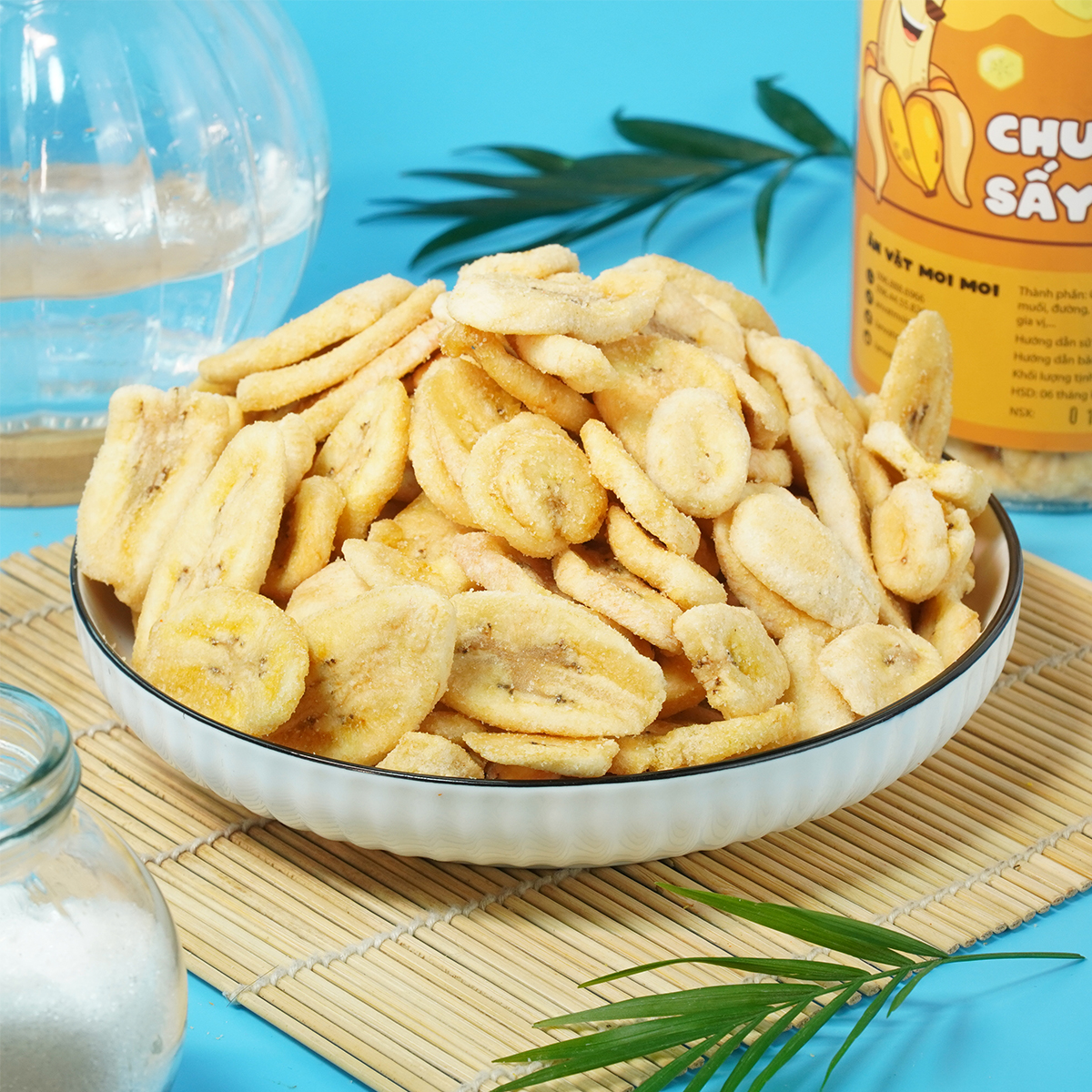 Chuối sứ sấy giòn 300g- Đồ ăn vặt MoiMoi