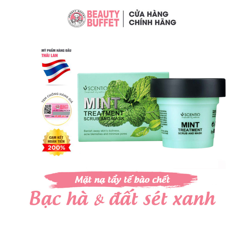 ( Date T11/2020) Mặt nạ và tẩy tế bào chết 2 trong 1 Scentio Mint Treatment 45g