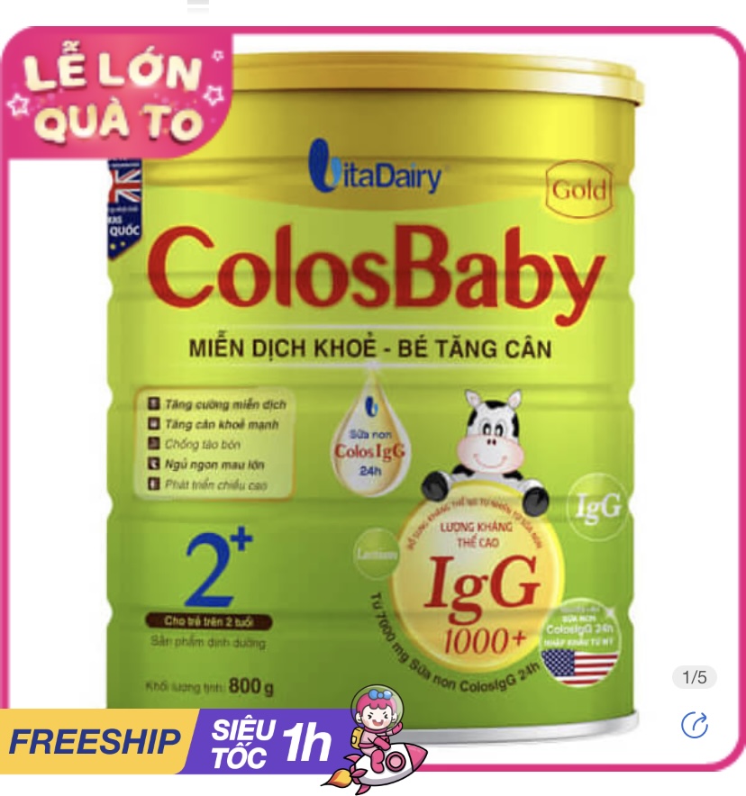 Sữa ColosBaby Gold 2+ 800g Trên 2 tuổi