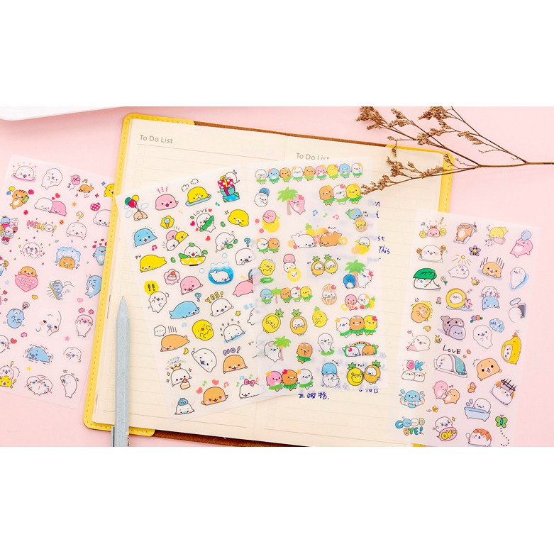 Sét 6 Tấm Sticker Dán Hình Pudding