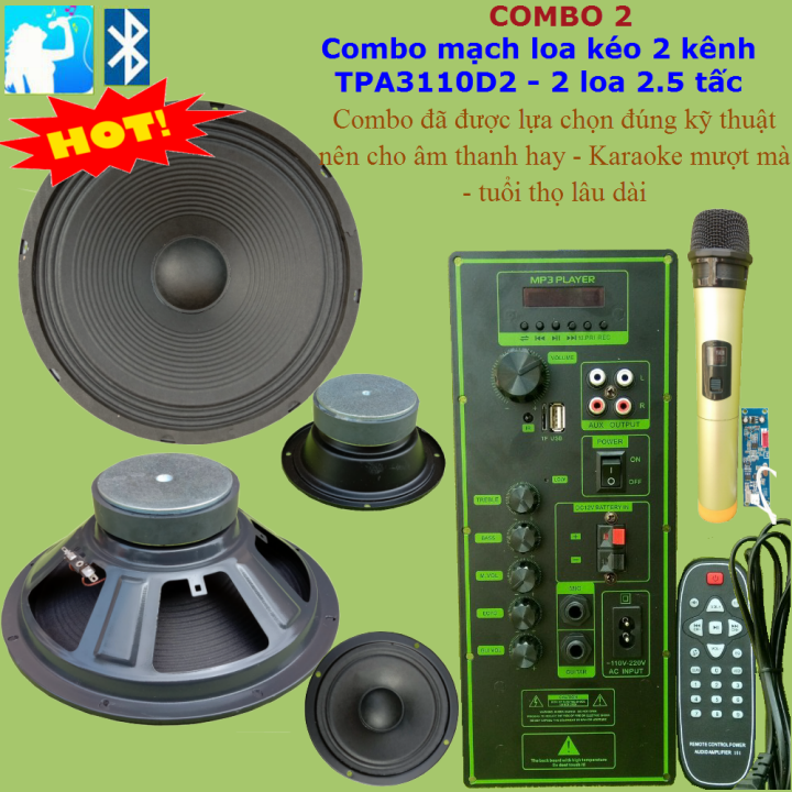 Mạch loa kéo 2 kênh loa 2 tấc rưỡi - Combo 2