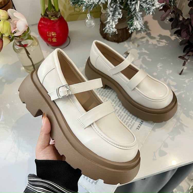giày oxford nữ đế cao 5cm chất da mềm   phối đế nâu