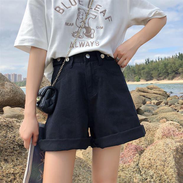 Quần Short Cạp Cao Sắn Gấu_C3
