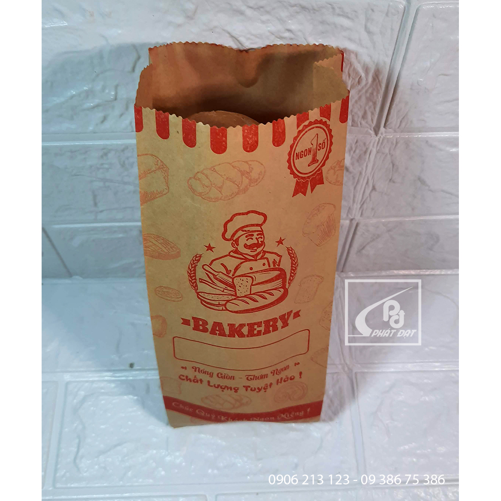 Túi Giấy Bánh Mì ( Giấy Kraft ) in sẵn 100 Cái