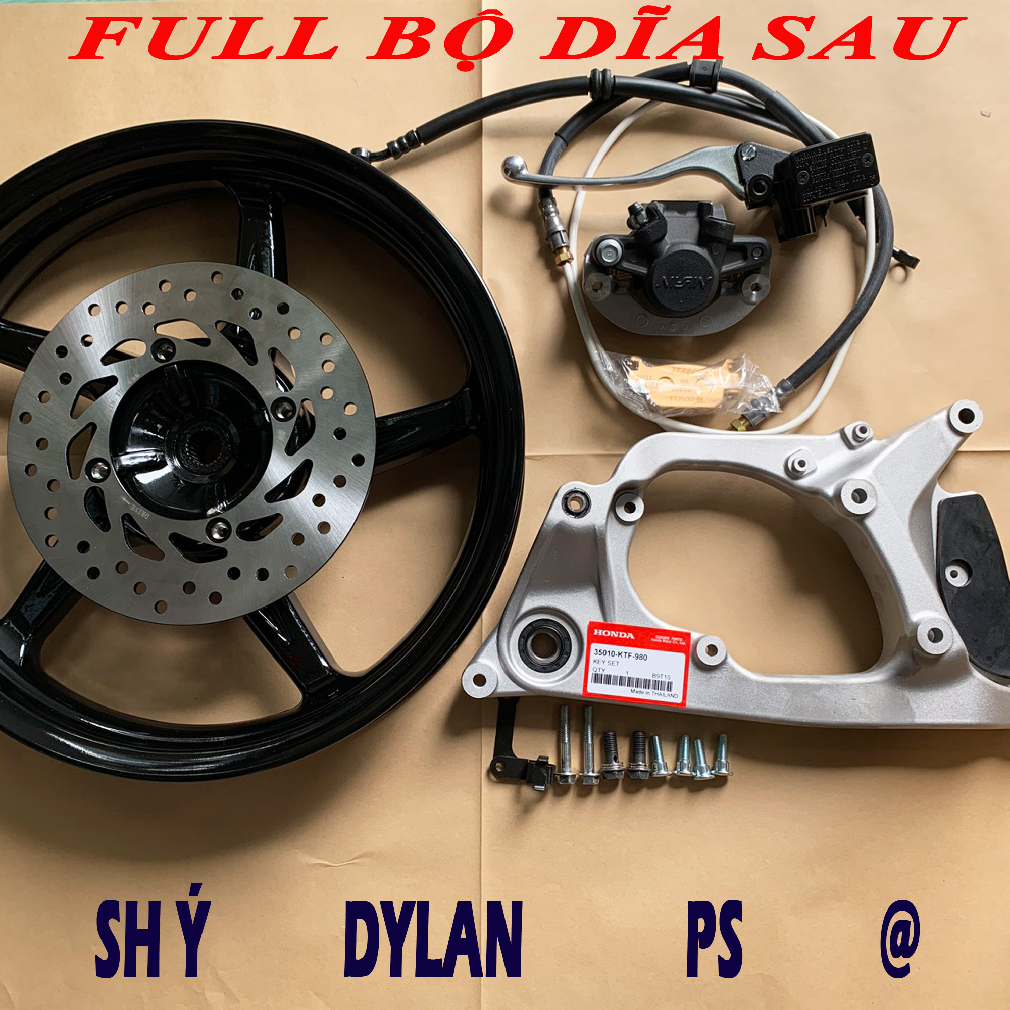 [Trả góp 0%]Full bộ thắng dĩa sau cho SH Ý Dylan PS A Còng