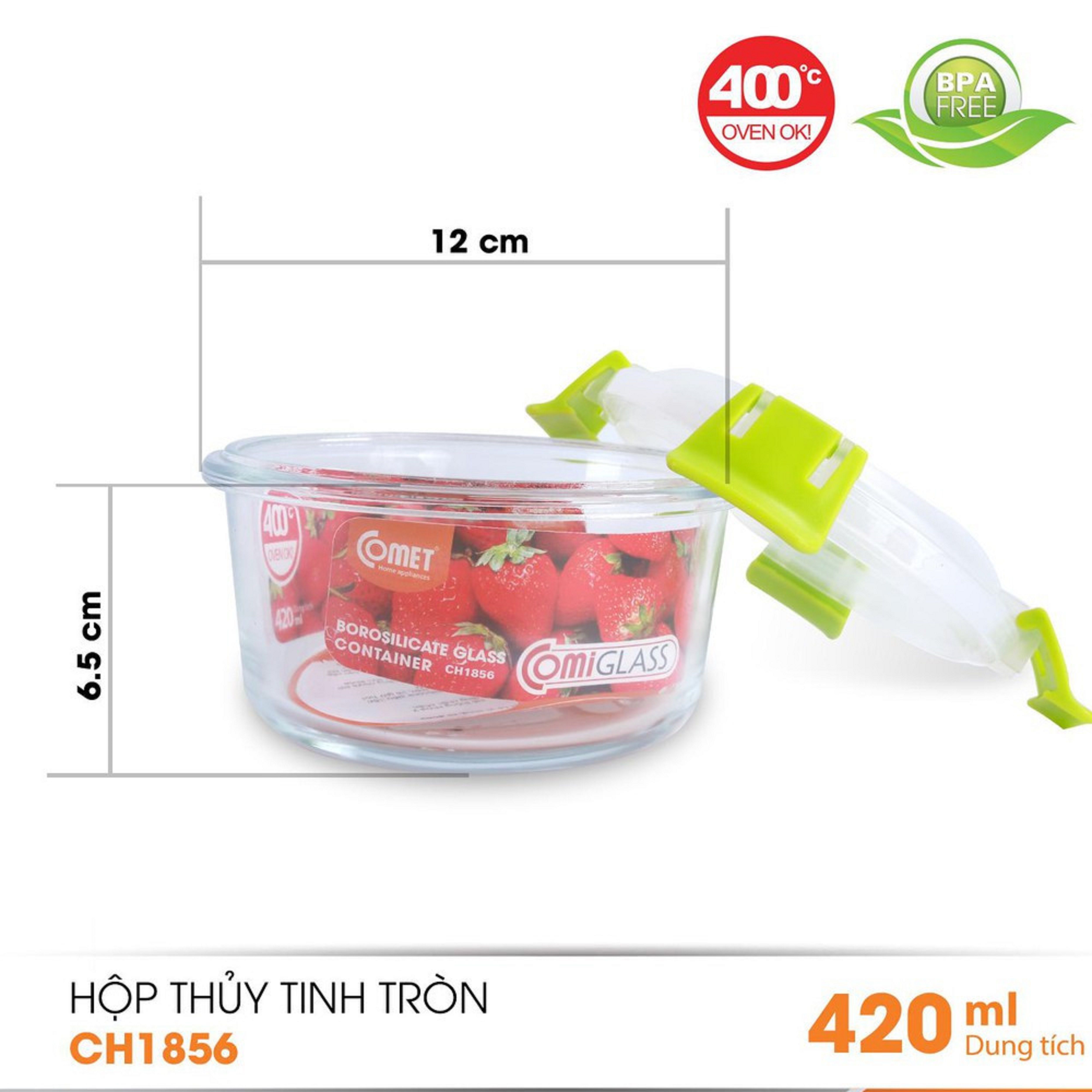 HỘP ĐỰNG THỰC PHẨM THỦY TINH COMET 420ML CH1856