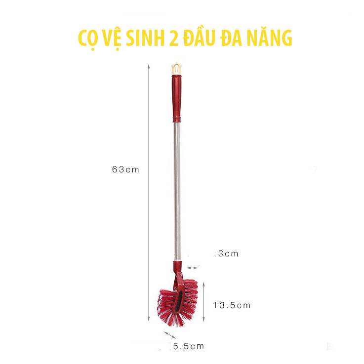 Chổi Cọ Toilet, Nhà Vệ Sinh Hai Đầu Tiện Lợi (Giao ngẫu nhiên mẫu)