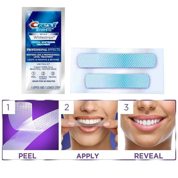 Miếng dán Crest 3D Lẻ , Miếng trắng răng Crest 3D whitestrips Glamorous/ Professional