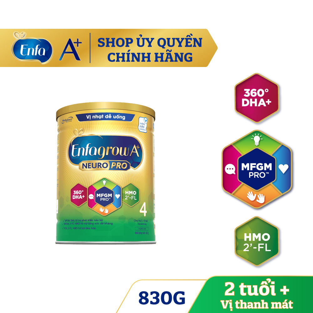 Sữa bột Enfagrow A+ số 4 830g (2-6 tuổi) 2Flex