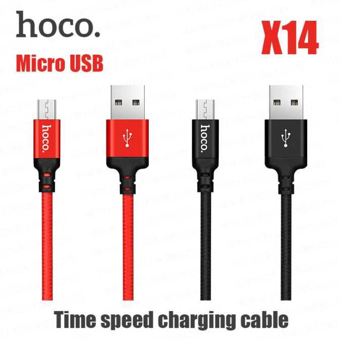 Cáp sạc dây dù Hoco x14 dài 1M chuẩn giao tiếp Lightning iPhone Micro USB Type C - cj7tech
