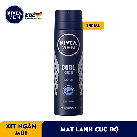 Xịt Ngăn Mùi NIVEA MEN Cool Kick Mát Lạnh (150ml)