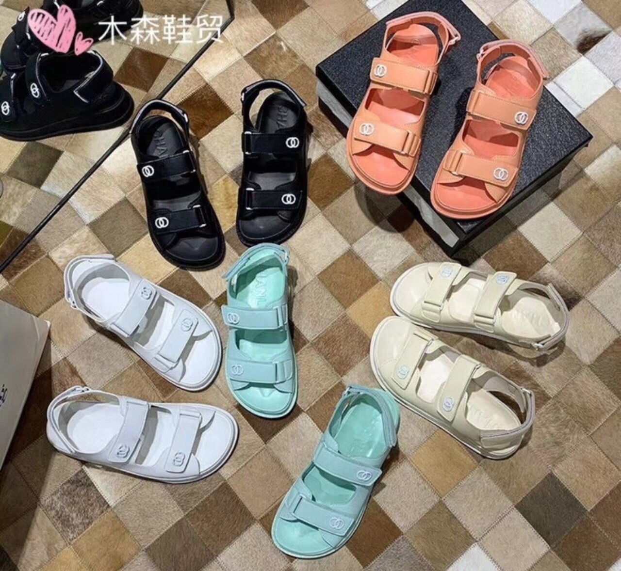 Dép Nữ Sandal (Xăng Đan) Chane Da 5 màu xịn xò (Grab Store)