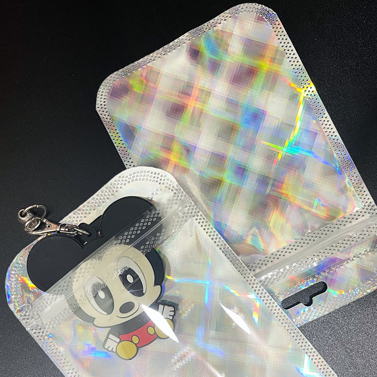 Túi zip hologram ca rô bạc