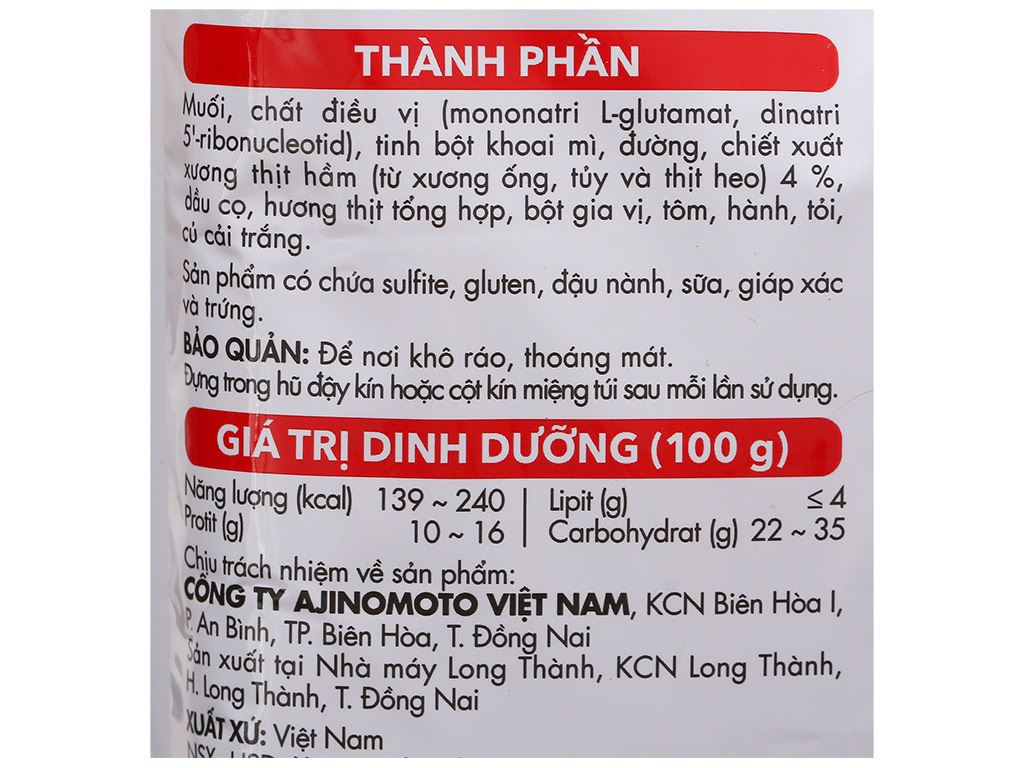 Hạt nêm vị heo Aji-ngon gói 900g