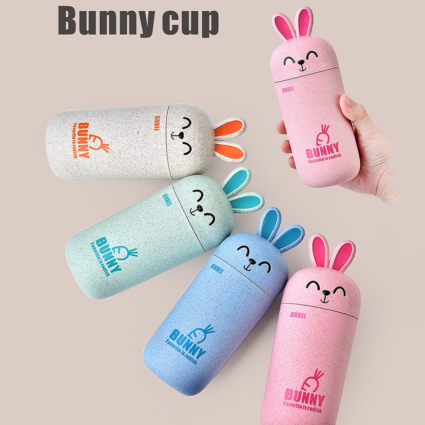 [HCM]Bình nước lúa mì thỏ Bunny siêu dễ thương 300ml