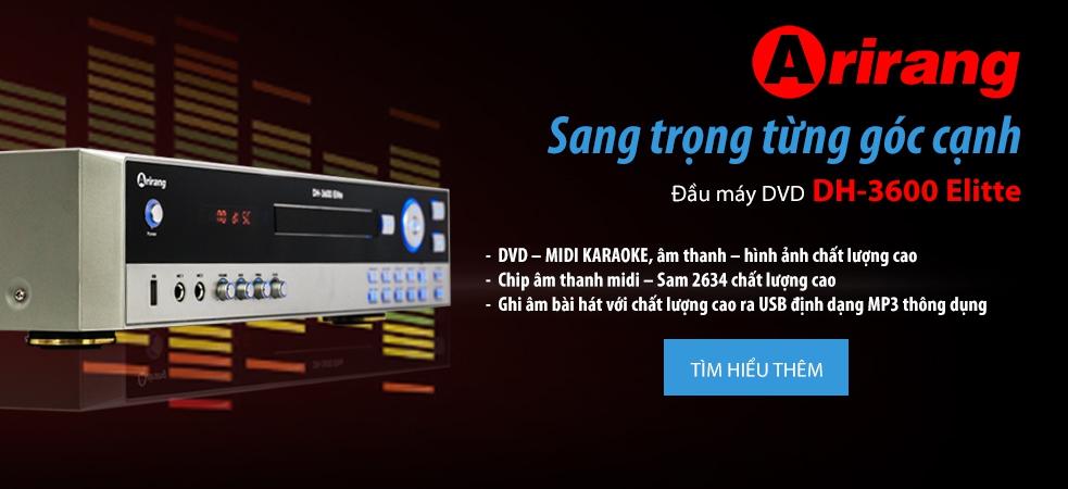 Đầu DVD Karaoke Arirang DH-3600 ELITE(tặng kèm đĩa v66 và list  nhạc)