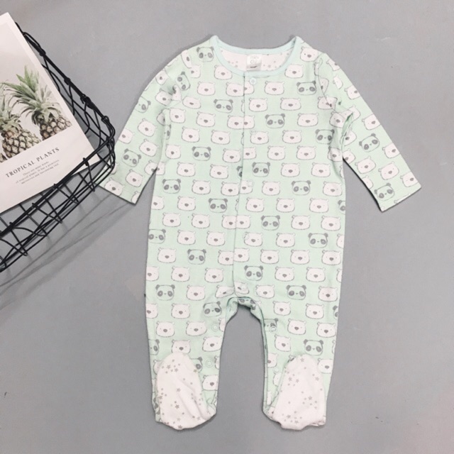 Body Sleep Suit Gấu Xanh Cho Bé( Size New born , 3m ,6m)