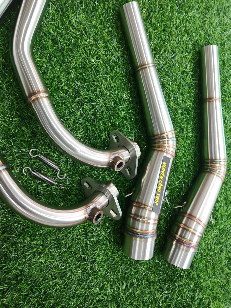 cổ pô xe raider 150 fi gắn lon mẫu thẳng
