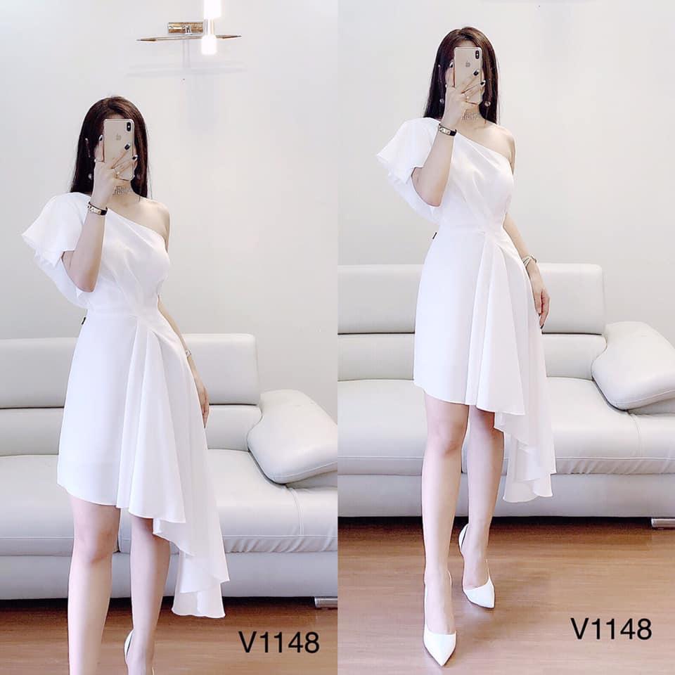 Đầm lệch vai tà chéo