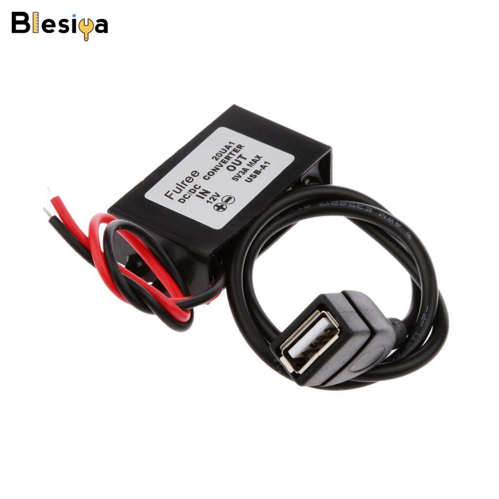 Blesiya DC-DC Converter Step Down Module 12V to 5V 3A 15W USB Output Power Adapter