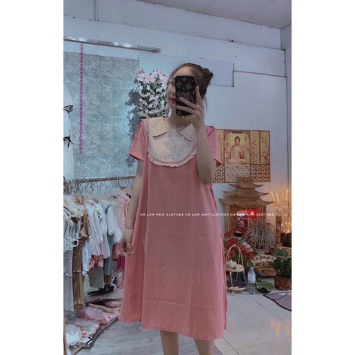 Đầm bầu thiết kế viền bèo cổ đức 4 màu